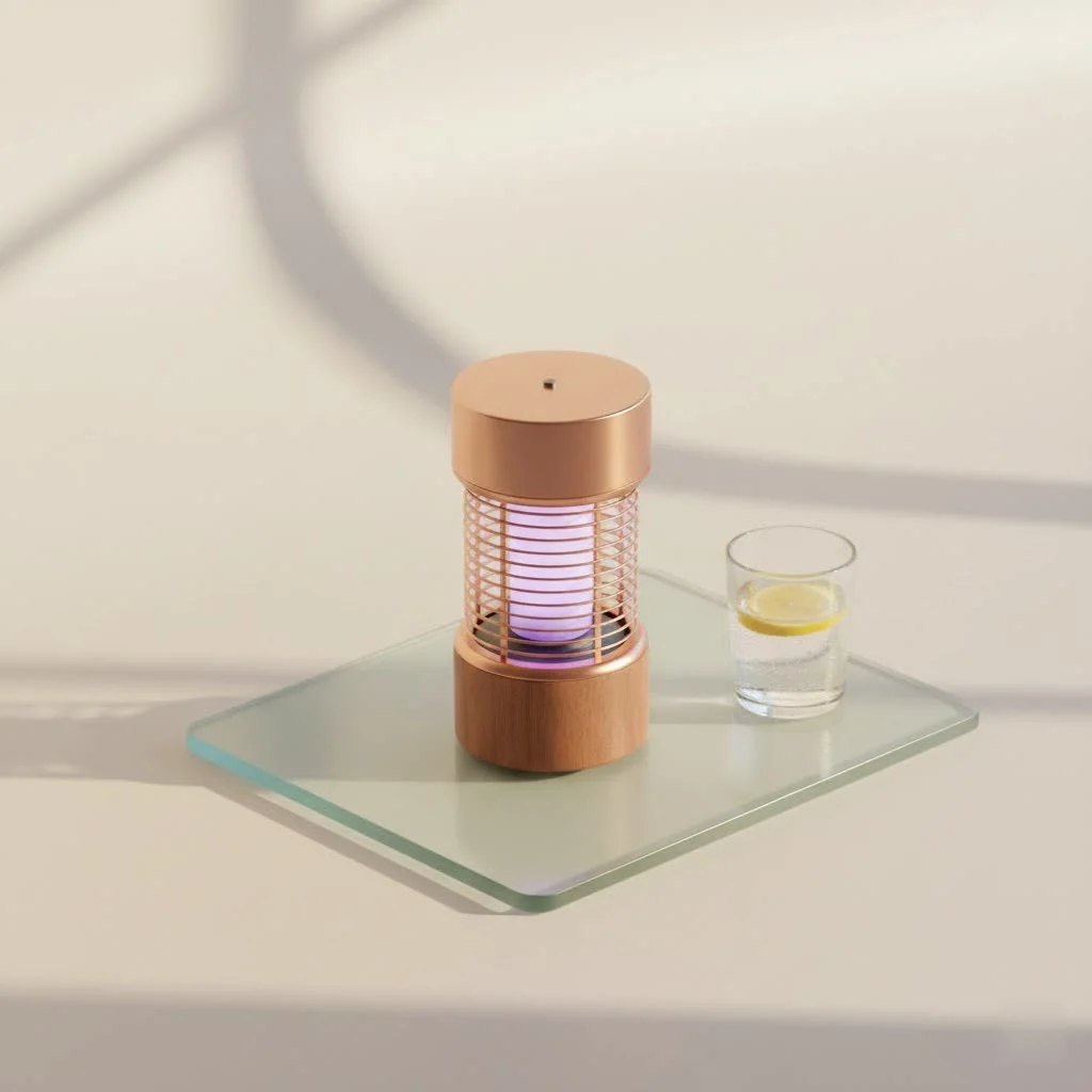 Bug zapper attracting flies with UV light