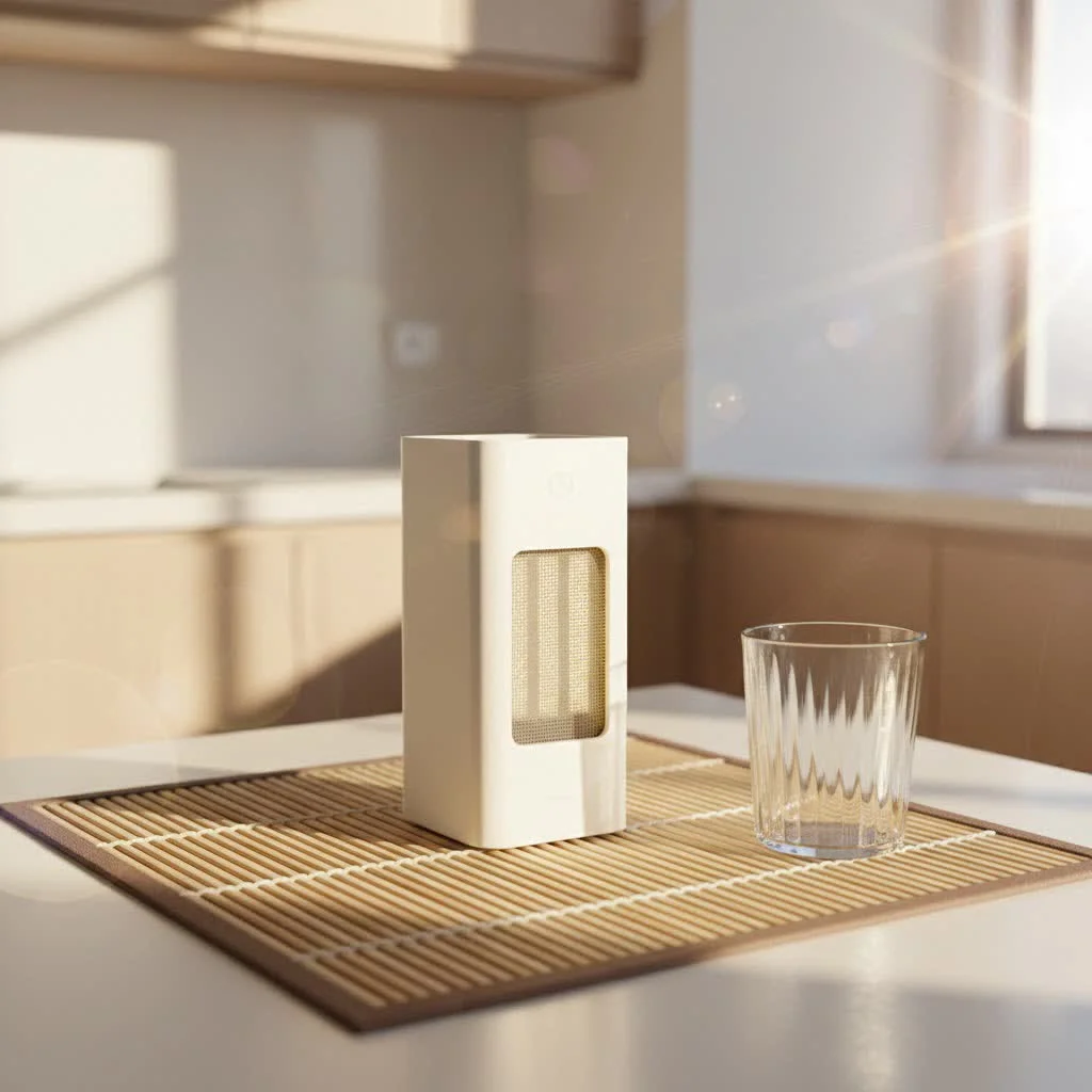 Bug zapper with light illuminating an outdoor patio at dusk